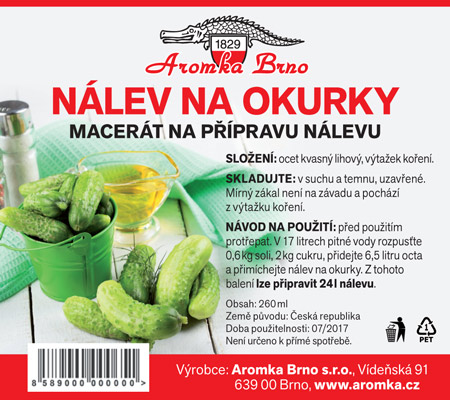 Nálev na okurky - macerát na přípravu nálevu